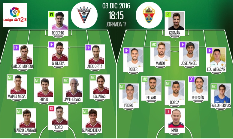Rúper se cuela en la medular del Mirandés ante un Elche con Nino en punta