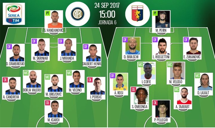 Icardi dirige el ataque del Inter ante un Genoa con tres defensas