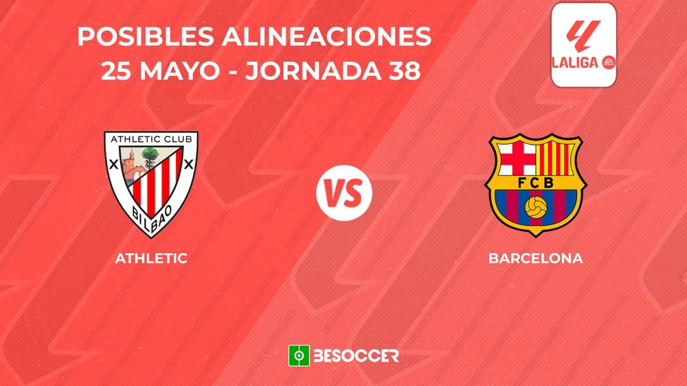 Posibles onces del Athletic Club vs. Barcelona. BeSoccer