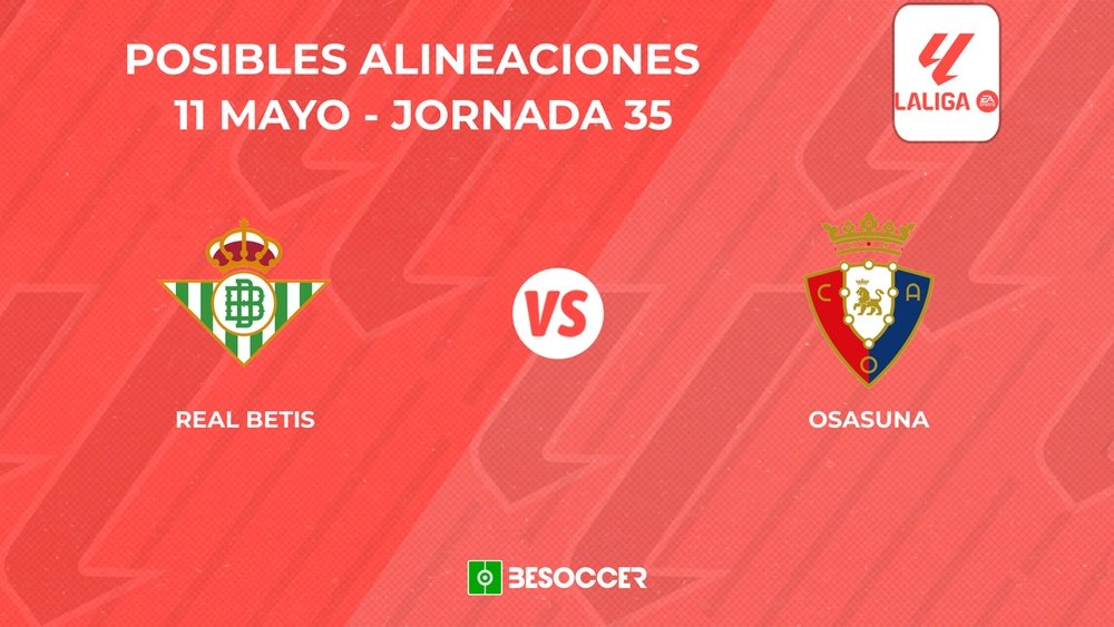 Posibles onces del Betis vs. Osasuna. BeSoccer