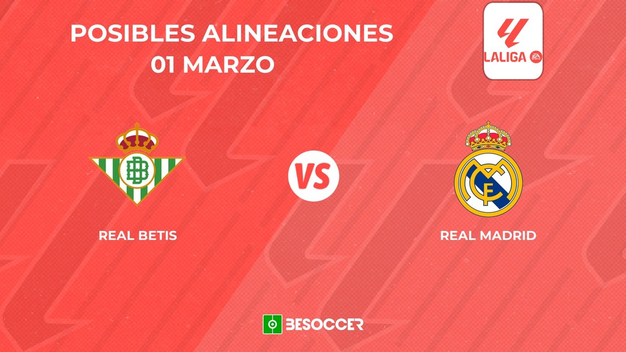 Posibles alineaciones del Betis vs Real Madrid. BeSoccer