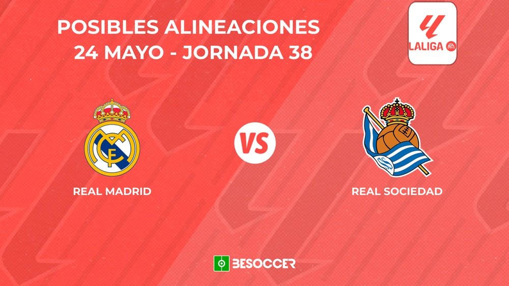 Posibles onces del Real Madrid vs. Real Sociedad. BeSoccer