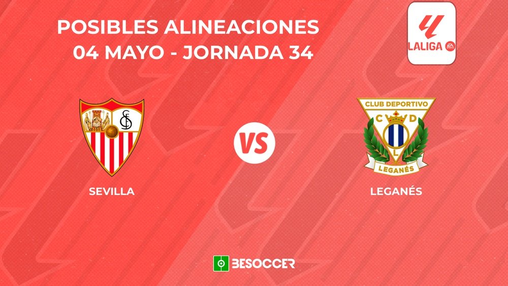 Posibles onces del Sevilla vs. Leganés. BeSoccer