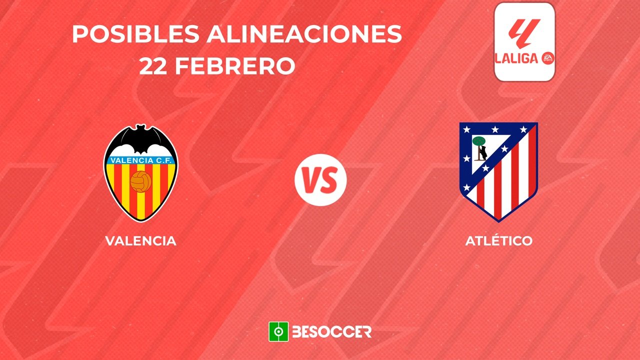 Posibles alineaciones del Valencia vs Atlético de Madrid. BeSoccer