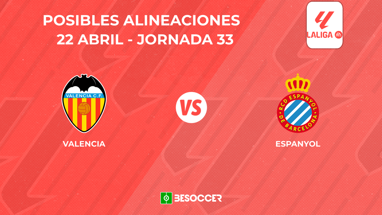 Posibles onces del Valencia vs. Espanyol
