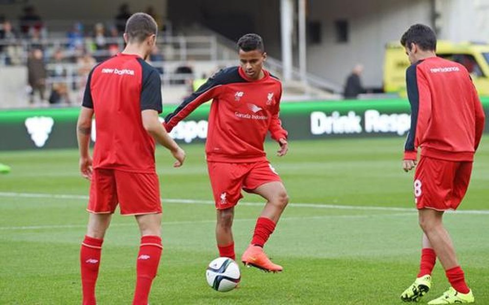 Allan Rodrigues de Souza, en un entrenamiento con el Liverpool. Twitter