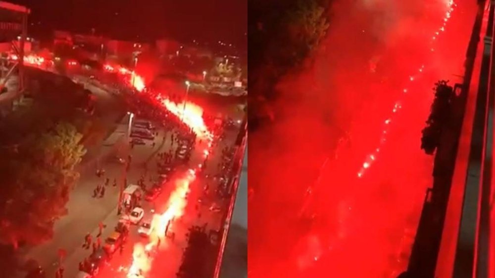 Nápoles, teñida de rojo para despedir a Maradona. Captura/ESPN