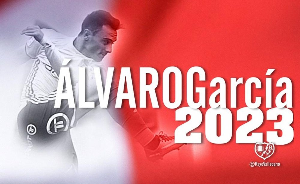 Álvaro García, nuevo jugador del Rayo. Twitter/RayoVallecano