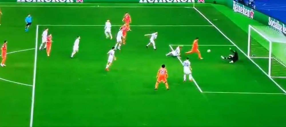 Morata scored the first goal of the CL group stage 2020-21. Screenshot/MovistarLigadeCampeones