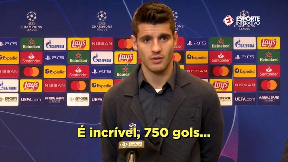 Cristiano le 'robó' el gol a Morata para alcanzar la cifra. Captura/EsporteInterativo