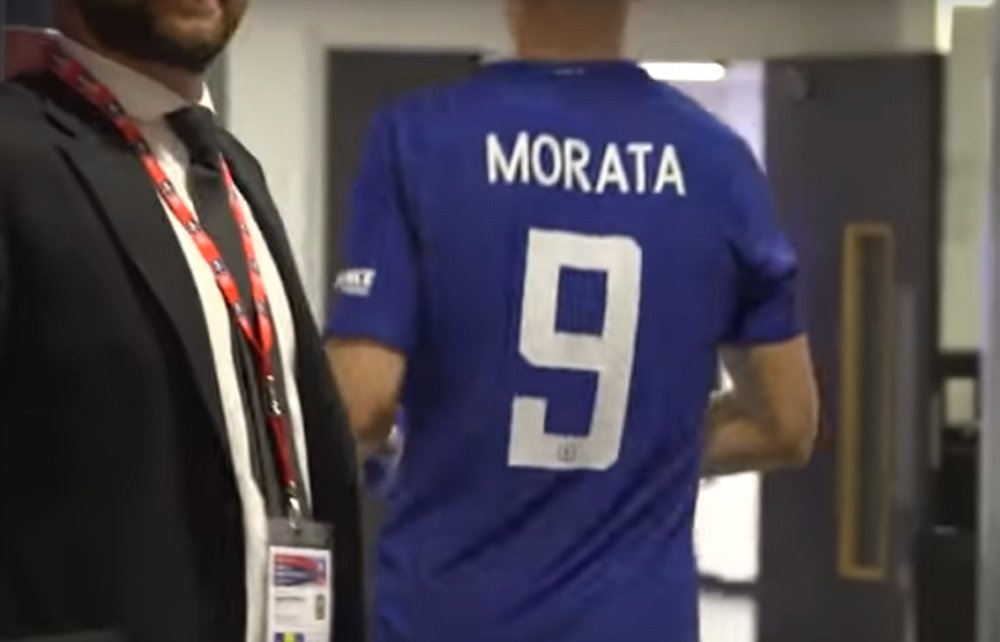 Morata showed his excitement with a foul-mouth tirade. Captura/YouTube