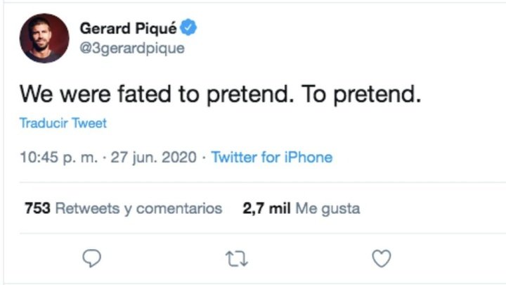 Piqué tweets with an enigmatic song: 