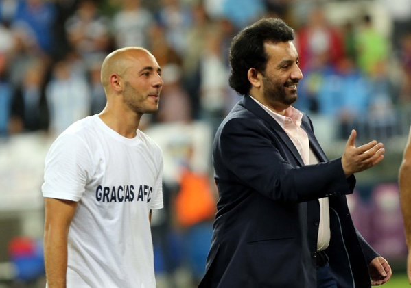 Amrabat y Al-Thani, juntos después de un partido del Málaga. Twitter