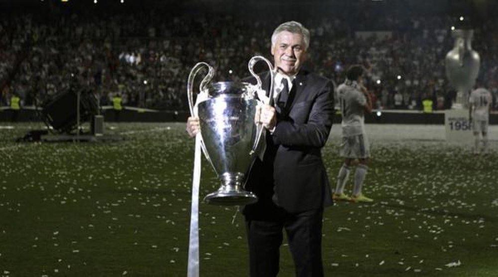 Ancelotti, con la Champions en el Real Madrid. Twitter