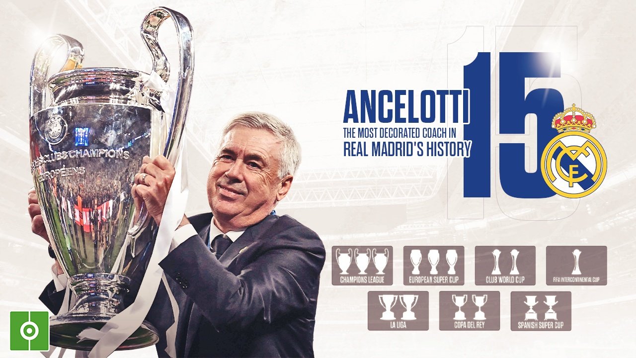 Ancelotti won his 15th trophy as Madrid coach on Wednesday. BeSoccer