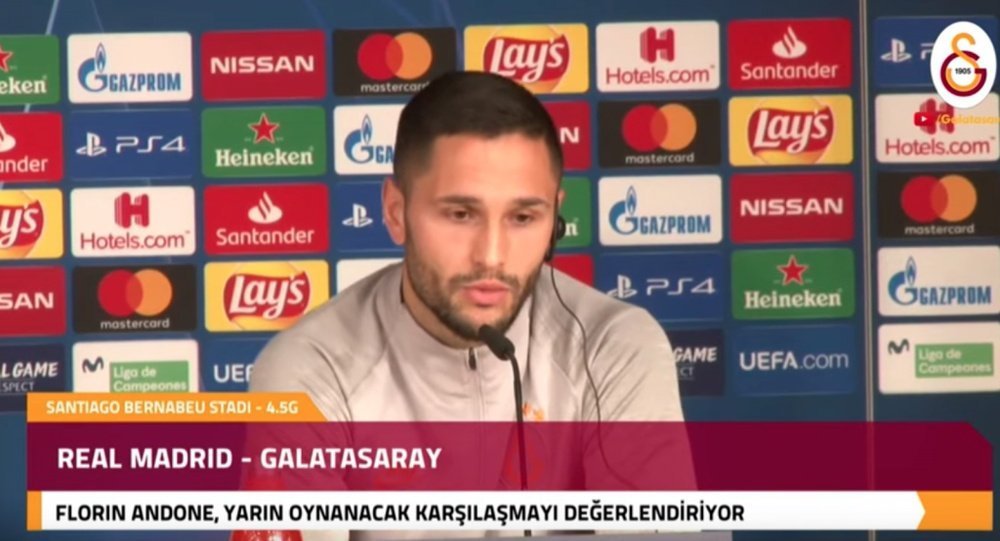 Andone respeta al Madrid. Youtube/Galatasaray