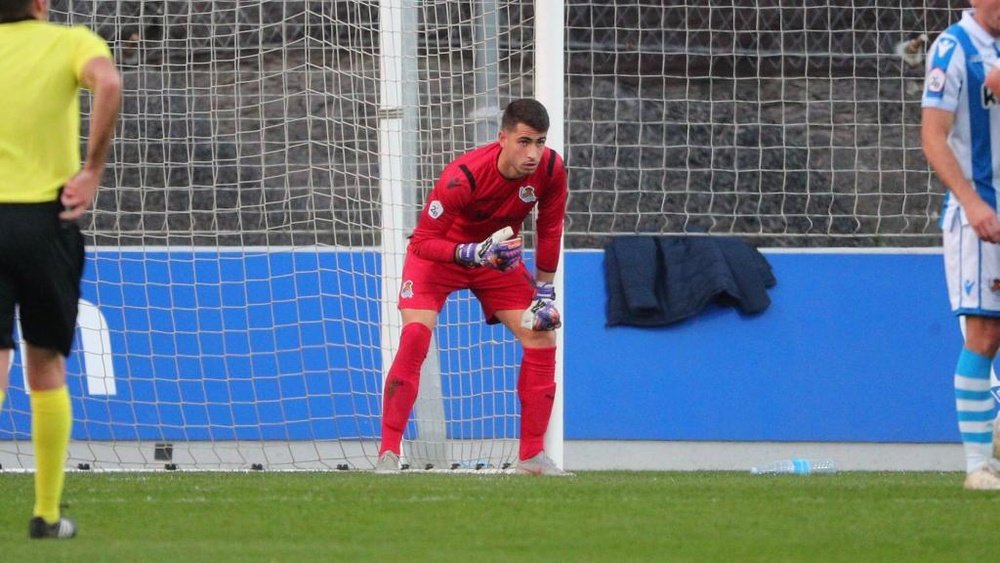 Zubiaurre, el meta menos goleado la pasada campaña, con 0,52 goles por partido. Twitter/andoni_96