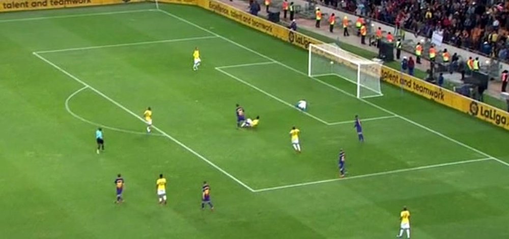 André Gomes anotó el 0-3. Captura/FCBarcelona