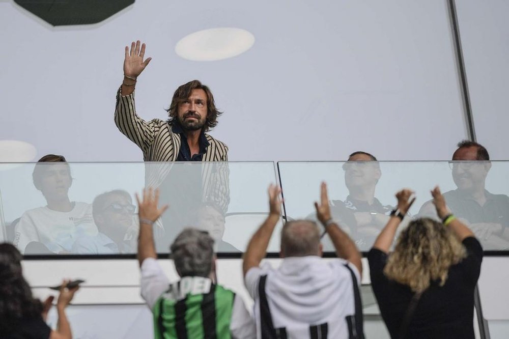 Andrea Pirlo watched from a box. JuventusFC
