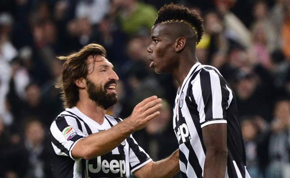 Pirlo and Pogba pictured in 2016. EFE