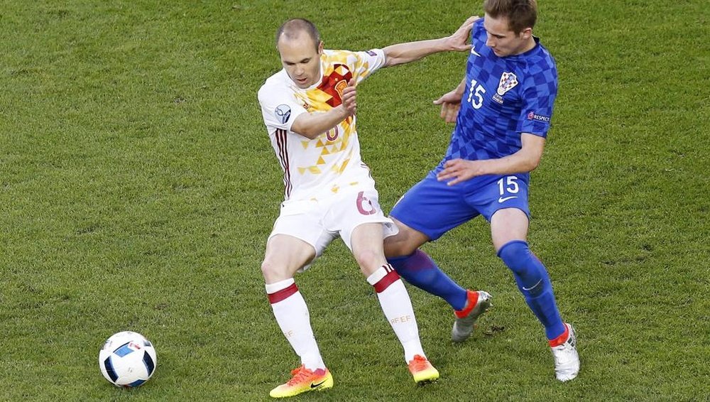Marko Rog jugó la Eurocopa con Croacia y disputó 82 minutos en la victoria ante España. Archivo/EFE