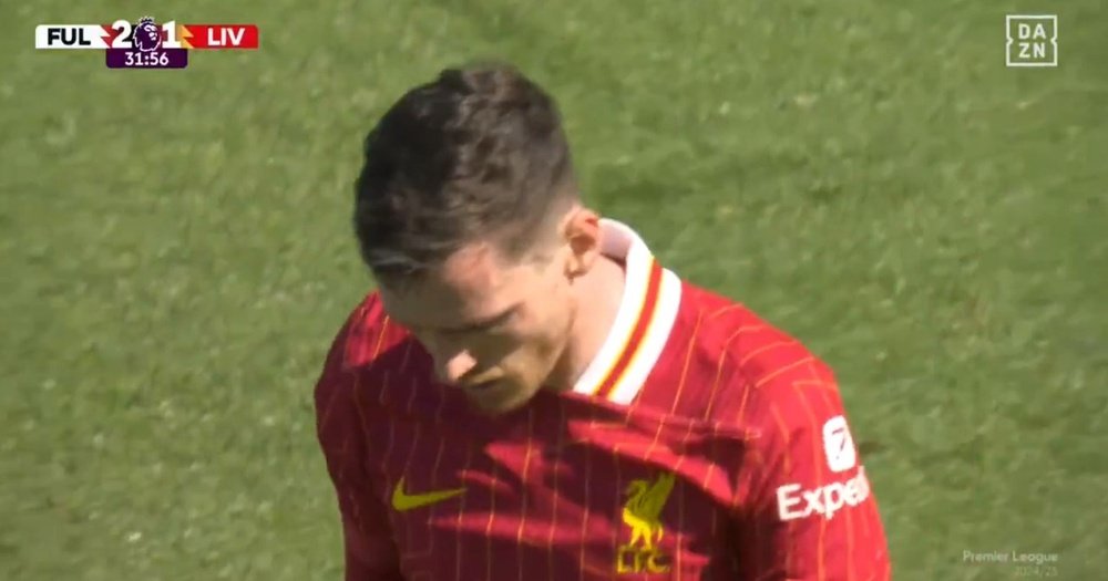 Three strikes due to three defensive errors from Liverpool. Screenshot/DAZN