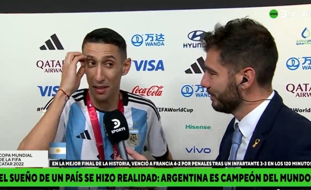 Di Maria spoke after winning against France. Screenshot/DSports