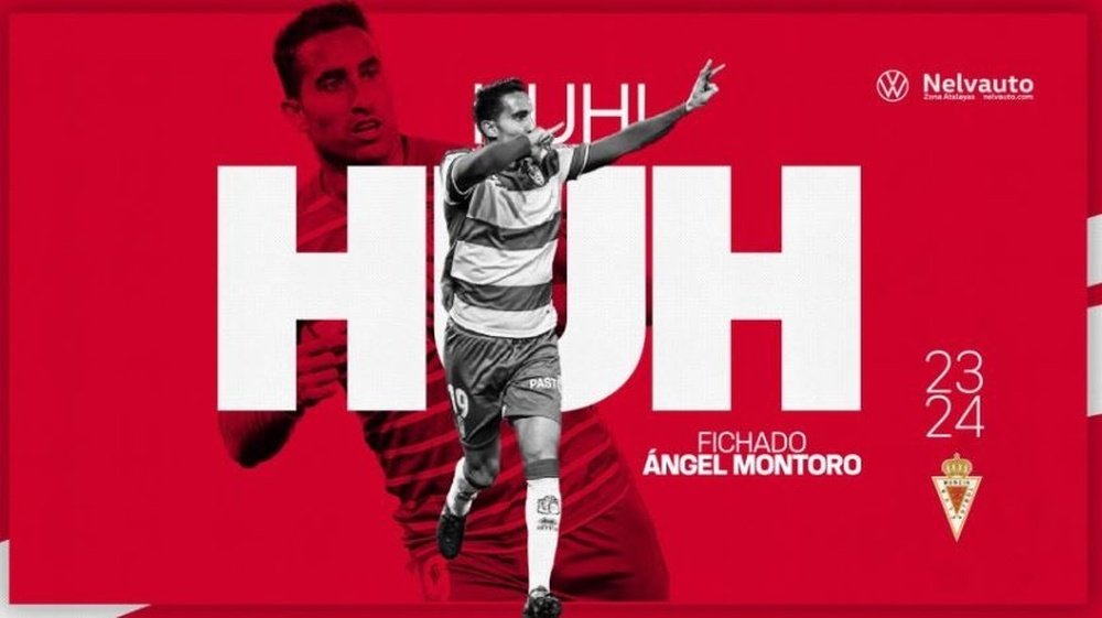 Ángel Montoro, nuevo jugador del Real Murcia. Twitter/RealMurcia