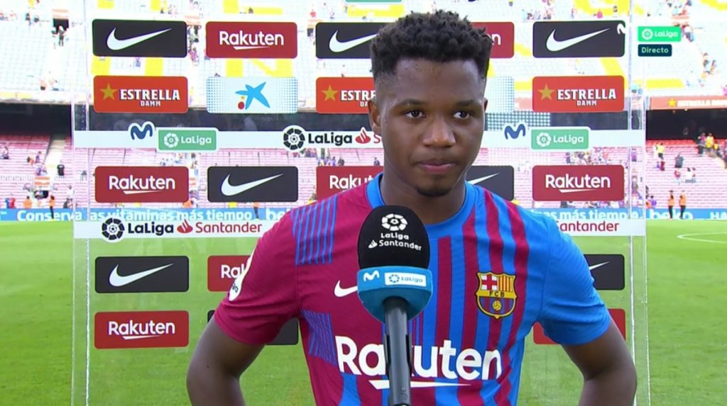 Ansu Fati s'est exprimé au micro de Movistar après son grand retour avec le Barça. Capture/Movistar