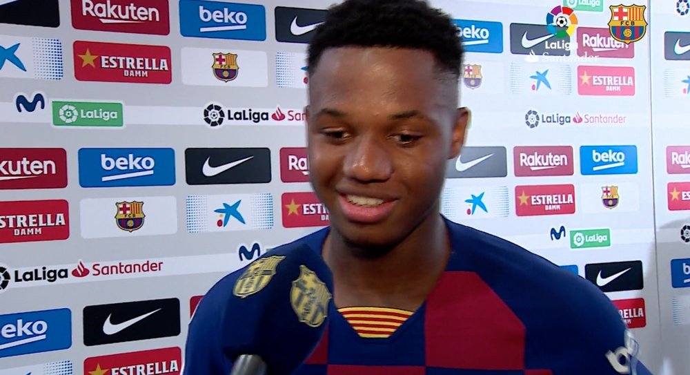 Ansu Fati, un chico feliz. FCBarcelona