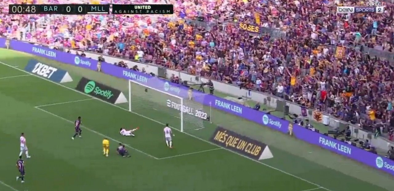 Ansu Fati with quickfire opener. Screenshot/BeInSports