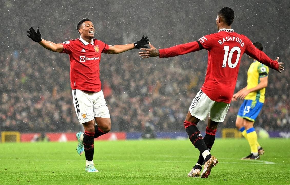 Martial back in United training