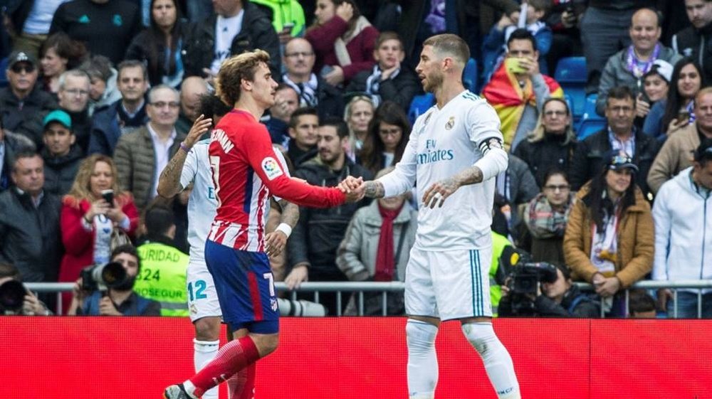 Griezmann es, junto a Ramos, el máximo goleador de los derbis de las actuales plantillas. EFE