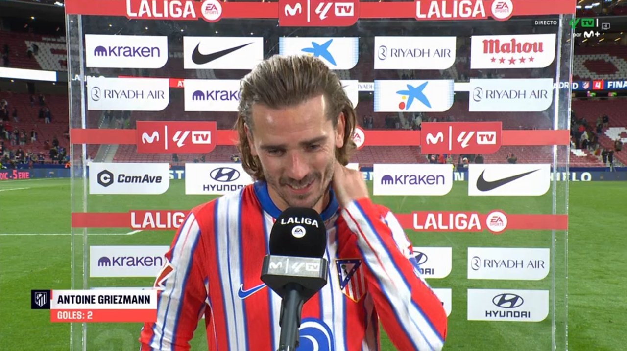 Griezmann addressed Atletico's late comeback against Sevilla. Screenshot/MovistarLaLiga