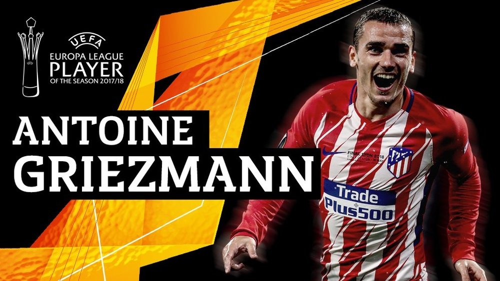 Griezmann se impone a Payet y Godín: mejor jugador de la Europa League 2017-18. UEFA