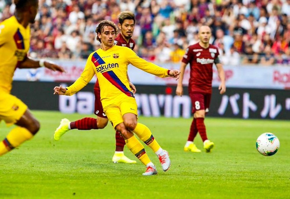 Griezmann won his first game for Barcelona thanks to his teammate Perez. FCBarcelona