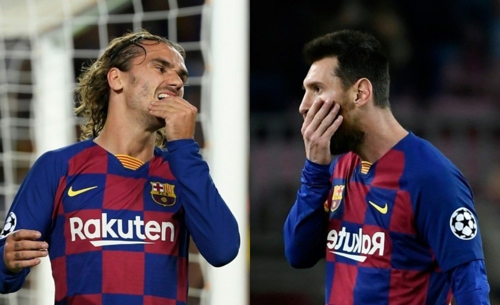 Messi-Griezmann, déconnectés. AFP
