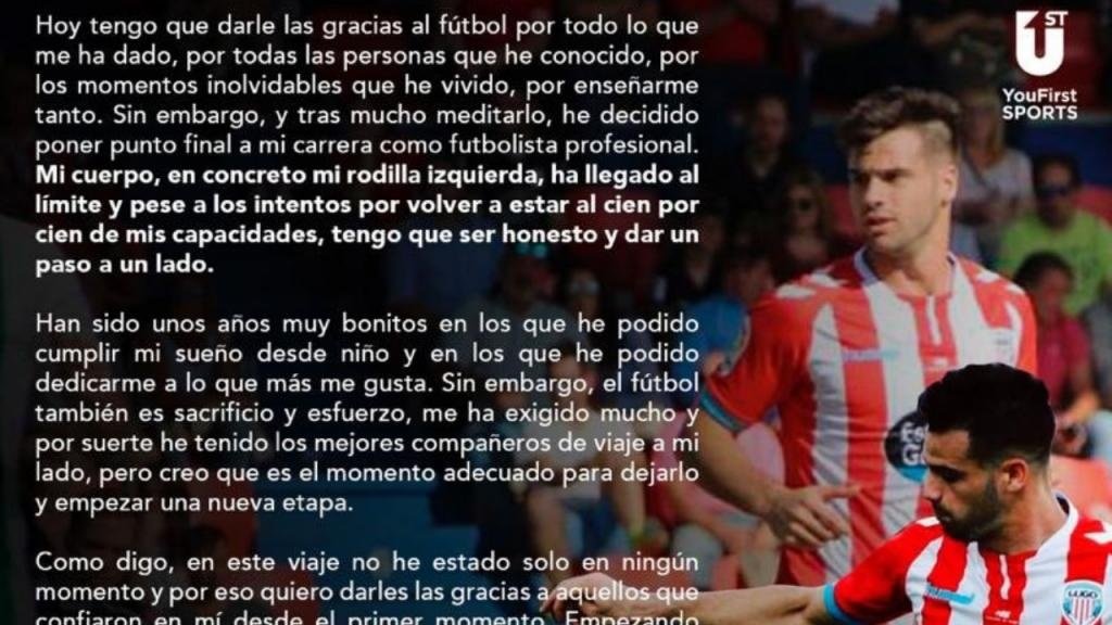 Campillo se retira con 29 años por problemas en su rodilla