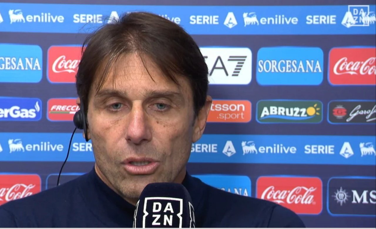 Conte habló de la situación de Kvaratskhelia. Captura/DAZN