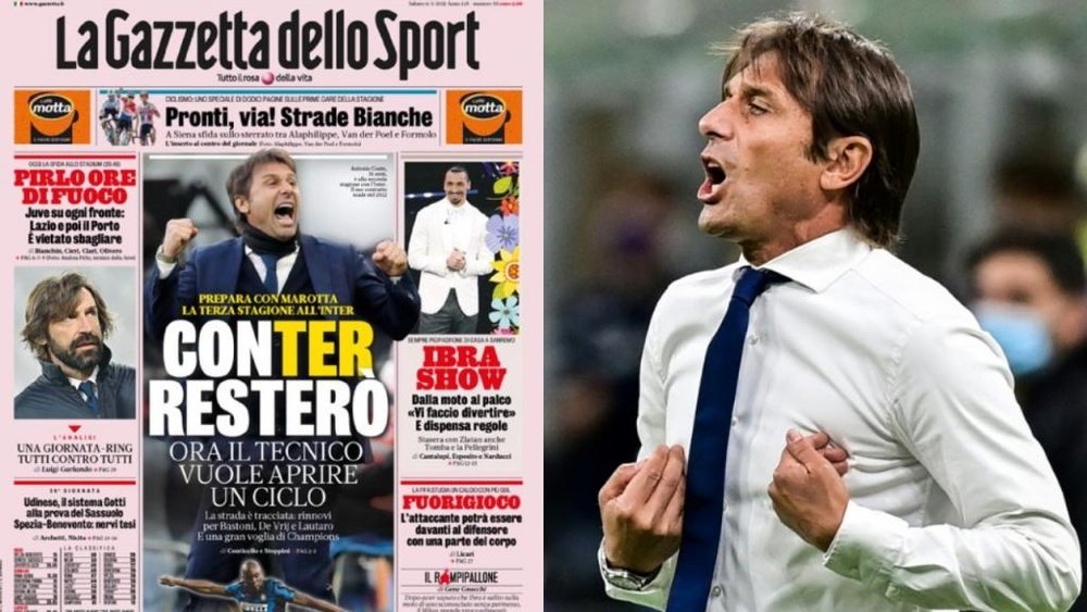 El Inter quiere que Conte siga otro año más. AFP/LaGazzettadelloSport