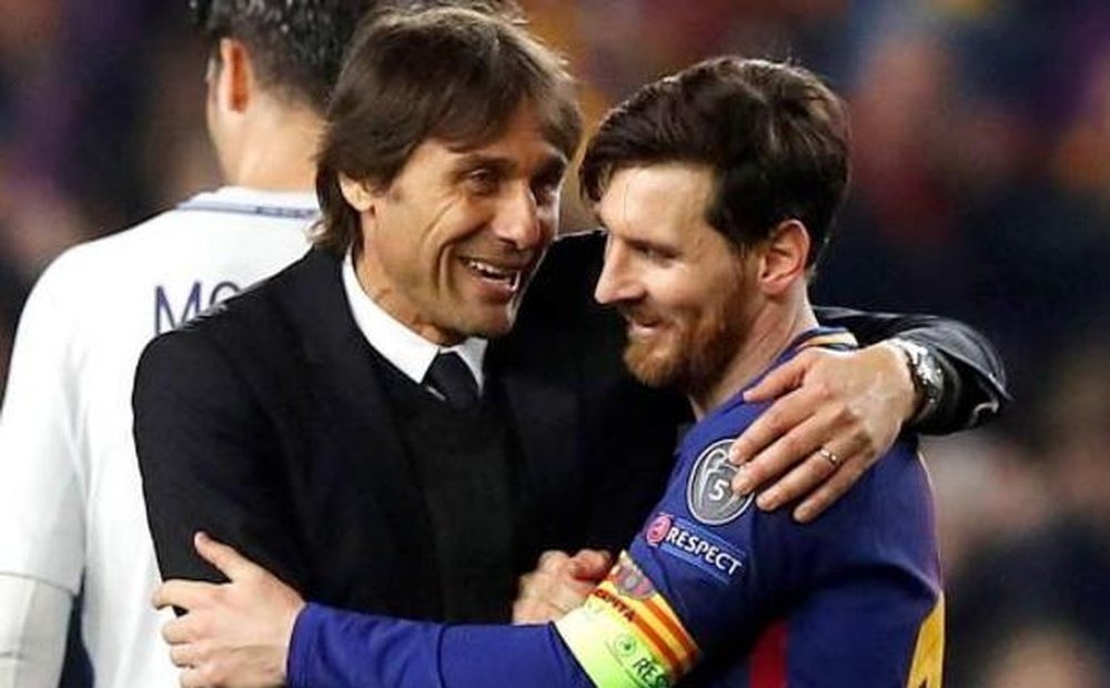 Conte elogió a Messi. EFE/AlbertoEstévez