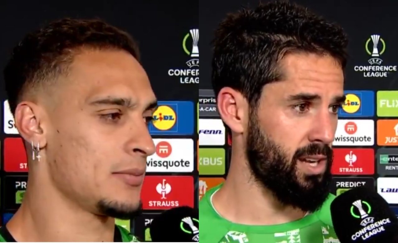Antony e Isco hablaron tras el partido. Capturas/MovistarLigadeCampeones
