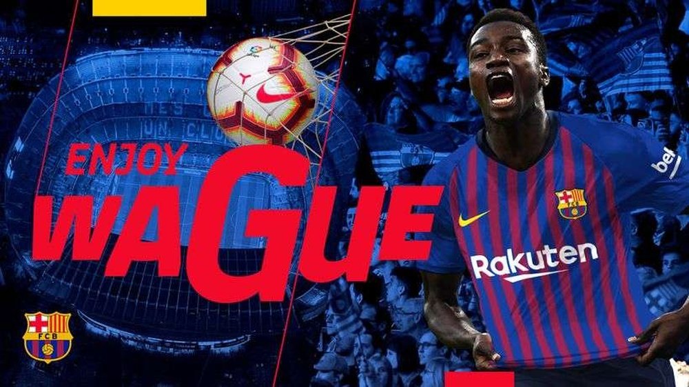 Wagué ya es jugador del Barça. Twitter/FcbarcelonaB