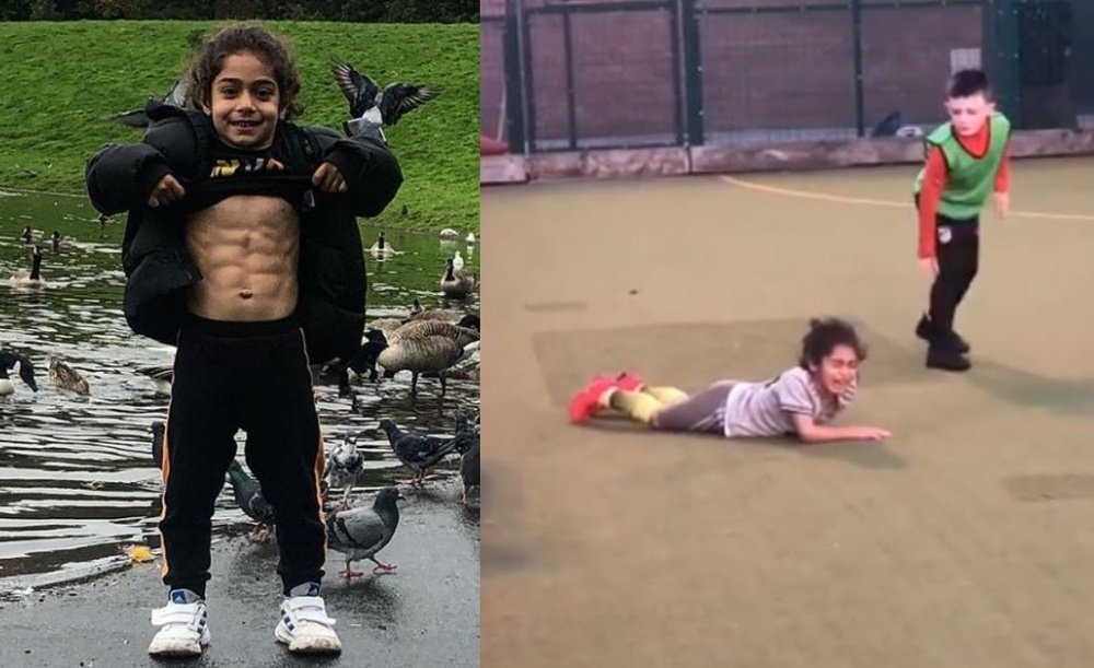 Pese a sus músculos, sigue siendo un niño. Instagram @Arat.Gym