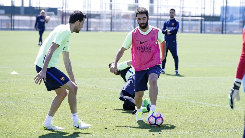 Turan training with Barcelona. FCBarcelona
