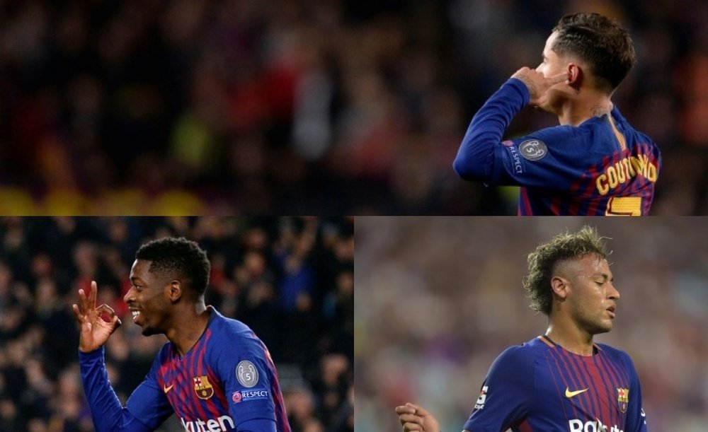 Tres nombres marcan el futuro inmediato del Barcelona. EFE/AFP