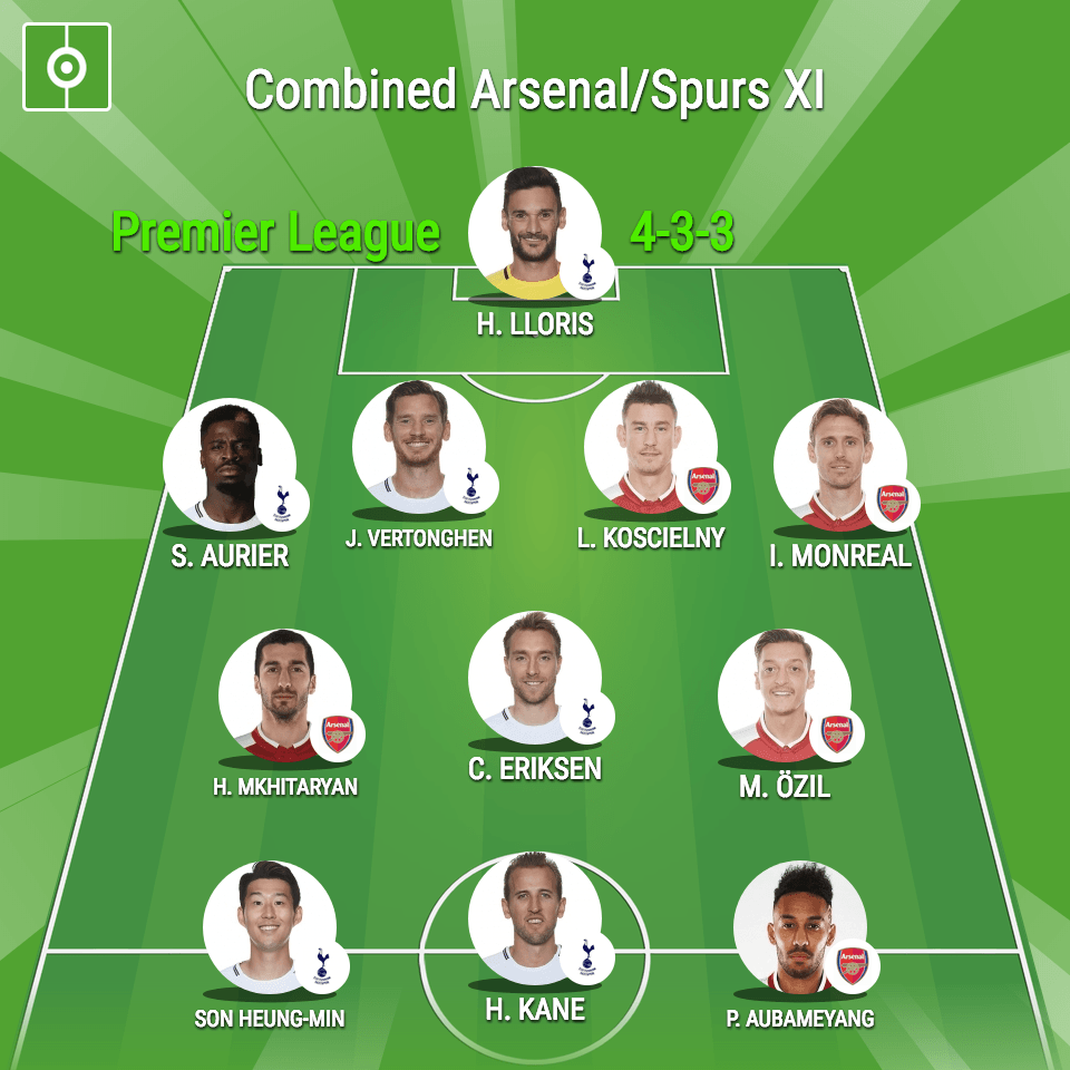 Arsenal and Tottenham best XI of Premier League era