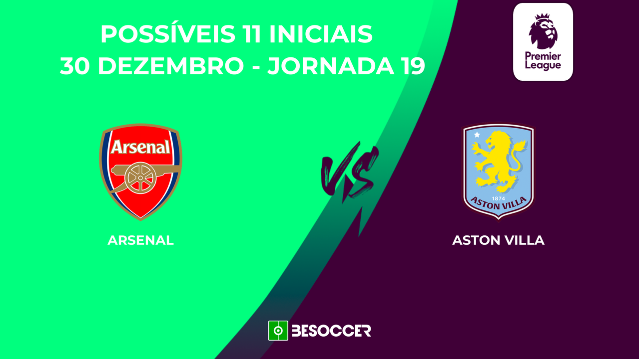 Arsenal vs Aston Villa: Veja as prováveis escalações