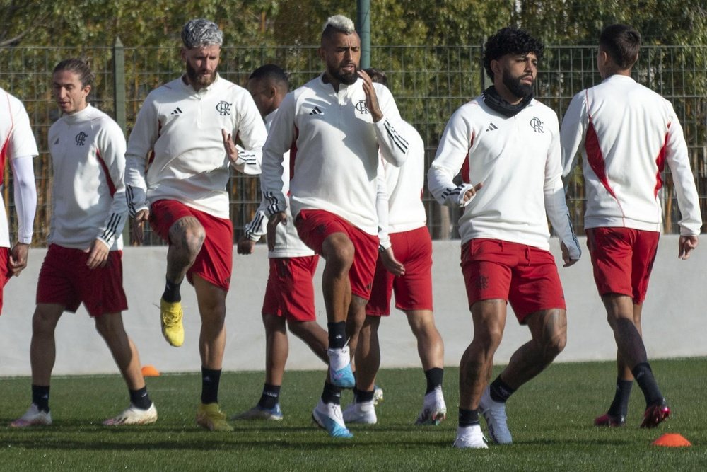 Vidal entrenó junto al resto de sus compañeros en Marruecos. EFE