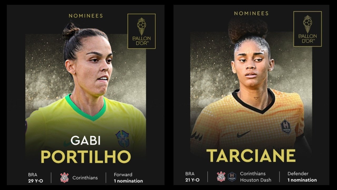 As brasileiras Gabi Portilho e Tarciane, indicadas à Bola de Ouro 2024